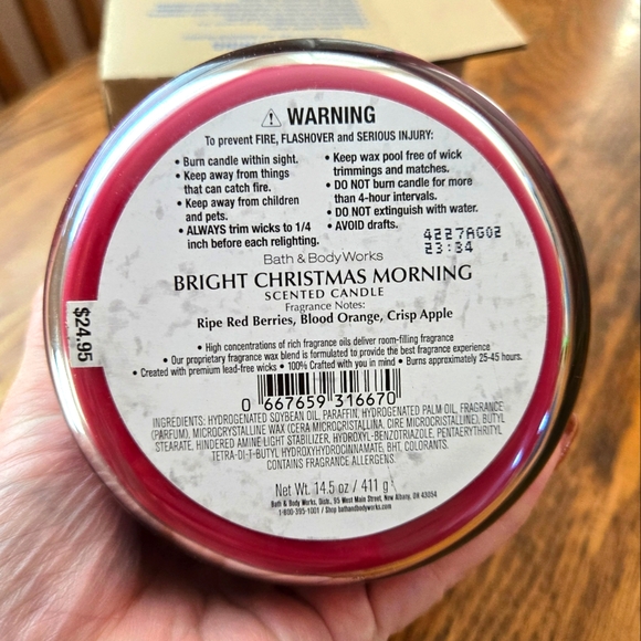 🛍BOGO 50%🎄🌄🕯NWT‼️ Bath & Body Works "Bright Christmas Morning" 3-wick Candle - Picture 9 of 9